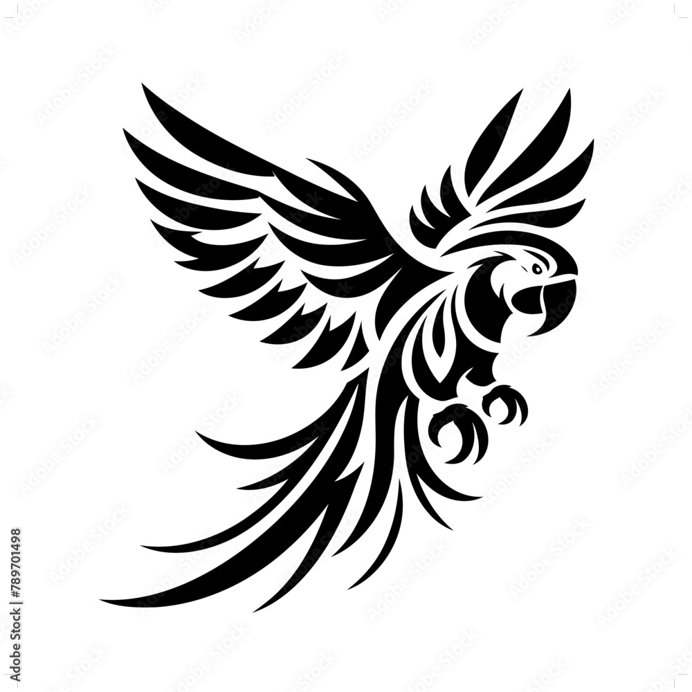 cockatoo; macaw; parrot in modern tribal tattoo, abstract line art of animals, minimalist contour. Vector cockatoo; macaw; parrot in modern tribal tattoo, abstract line art of animals, minimalist contour. Vector