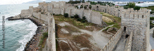 Mamure Castle, medieval castle crenellations,embrasures,parapet and merlons