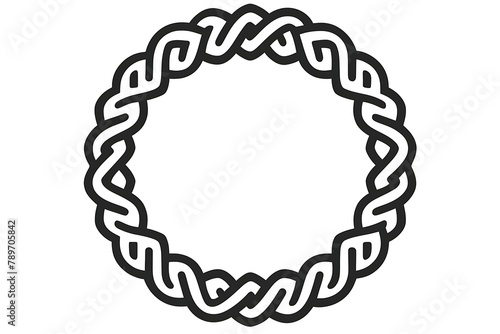 Celtic Scandinavian design. Round braided pattern in ancient Celtic style, isolated on white, vector illustration .