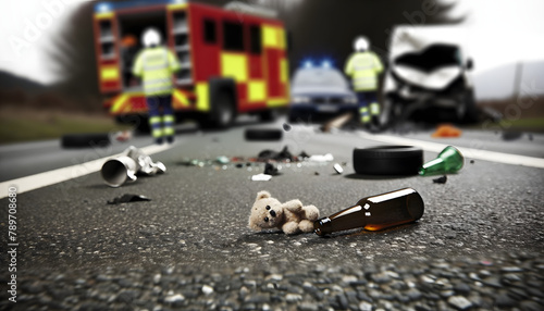 Shattered Innocence: A Teddy Bear of a Child, Echoing the Tragic Consequences of Drunk Driving