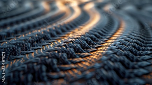 精密な工業素材カーボンファイバー織のテクスチャ背景 photo