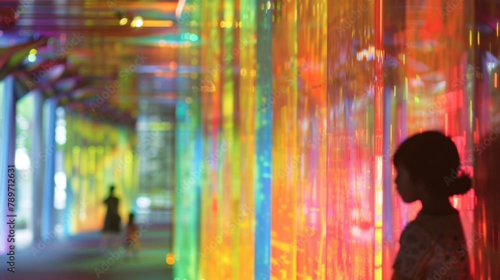 Softly blurred colors and shapes in the background create a dreamlike atmosphere perfectly complementing the thoughtprovoking message of the Indigenous art installation. . Softly blurred colors and shapes in the background create a dreamlike atmosphere perfectly complementing the thoughtprovoking message of the Indigenous art installation. .