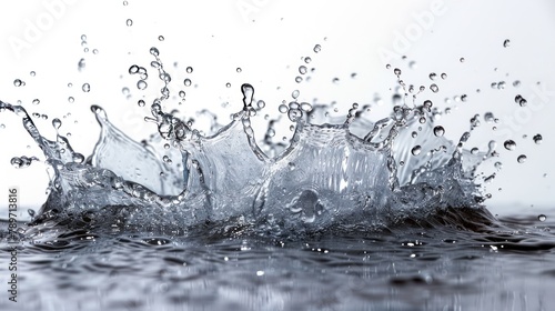 Fluid Motion  Isolated Splashing and Flowing Water on White Background