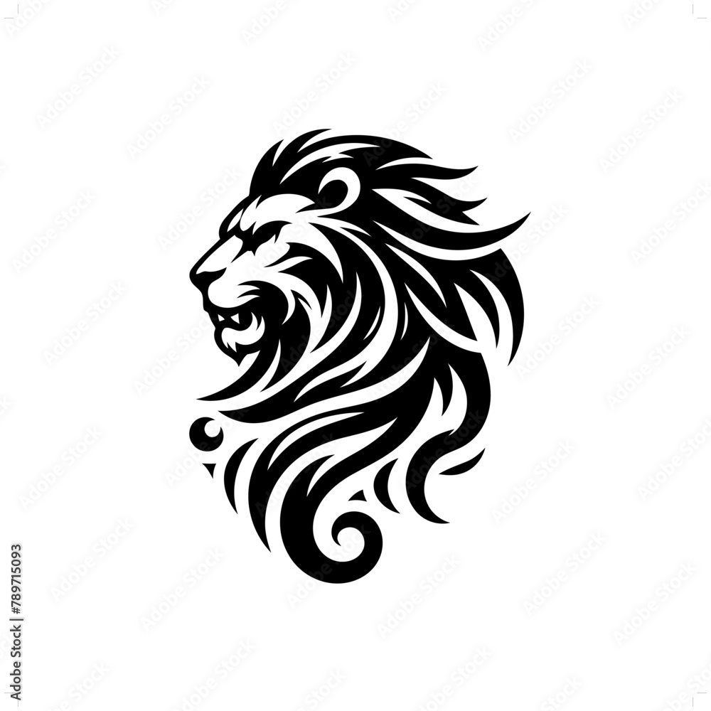 lion; leo in modern tribal tattoo, abstract line art of animals, minimalist contour. Vector lion; leo in modern tribal tattoo, abstract line art of animals, minimalist contour. Vector