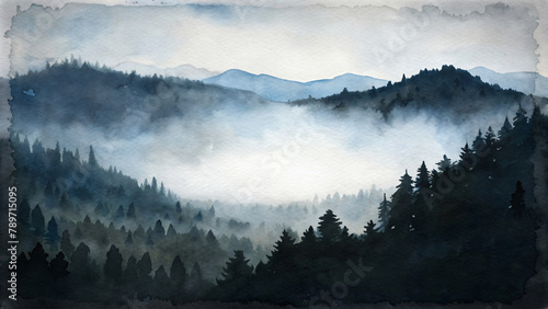 Misty Mountain Morning View
