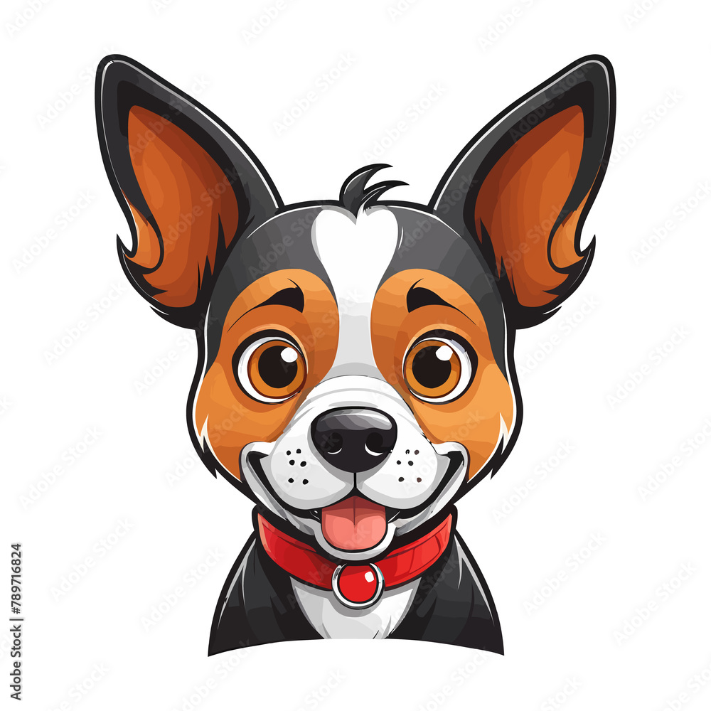 Obraz premium Cute dog logo vector Artwork. Adorable Dog and Puppy illustration graphic design, cute dogs, puppies, smiling, head, little. Vector illustration.