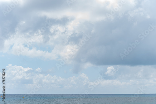 Beautiful blue sea water tide and sky