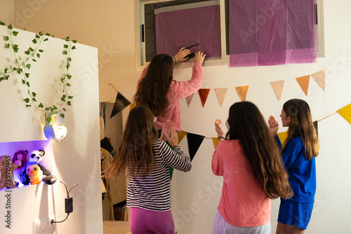 decorating room for a overnight tween party  photo