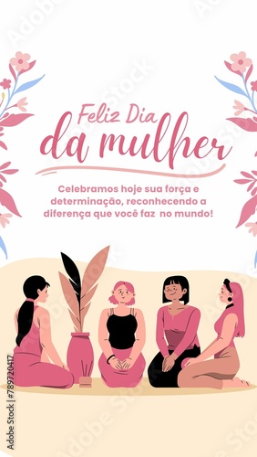 Woman s Day Social Media for Story in Portuguese