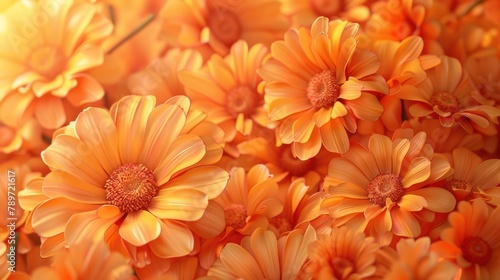 Vibrant Blooms  Generative AI Creates Stunning Bright Orange Flowers