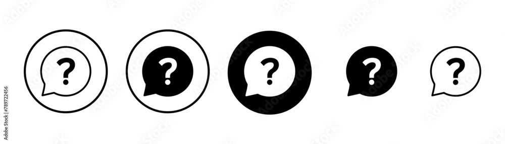 Question Icon vector isolated on white background. Question mark sign. help icon. Faq - obrazy, fototapety, plakaty 