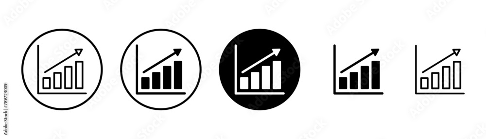 Growing graph Icon vector isolated on white background. Chart icon. Graph vector Growing graph Icon vector isolated on white background. Chart icon. Graph vector