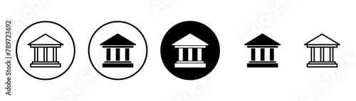 Bank icon vector isolated on white background. bank vector icon, museum, university