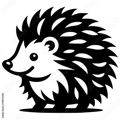 Silhouette of cute hedgehog