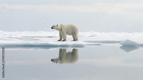 Polar bear  Ursus maritimus  on the ice floe