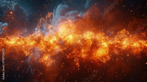 Cosmic Big Bang. Illustration of Explosive Birth of the Universe, Bursting with Radiant Energy.