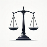 Simple classic justice balance scales silhouette. Justice scales line icon. Judgement scale sign. Legal law symbol. Quality design element. Editable stroke.	
