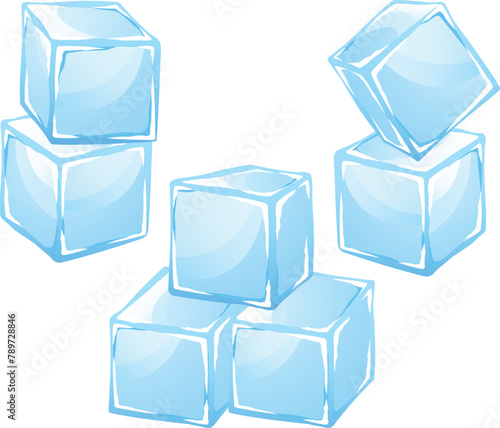 Ice cubes isolated on white background