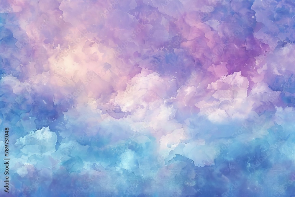 soft and dreamy cotton candy clouds in pastel colors abstract sky background watercolor painting