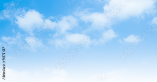 Sky Cloud Blue Background Paronama Web Cloudy summer Winter Season Day, Light Beauty Horizon Spring Brigth Gradient Calm Abstract Backdrop Air Nature View Wallpaper Landscape Cyan color Environment. photo