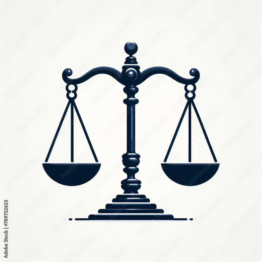 Simple classic justice balance scales silhouette. Justice scales line icon. Judgement scale sign. Legal law symbol. Quality design element. Editable stroke. Simple classic justice balance scales silhouette. Justice scales line icon. Judgement scale sign. Legal law symbol. Quality design element. Editable stroke.