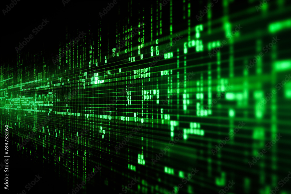 Dynamic Digital Data Stream - Abstract Green Computer Background Dynamic Digital Data Stream - Abstract Green Computer Background