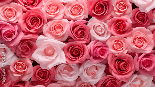 Background of Mixed Roses for Valentine s Day