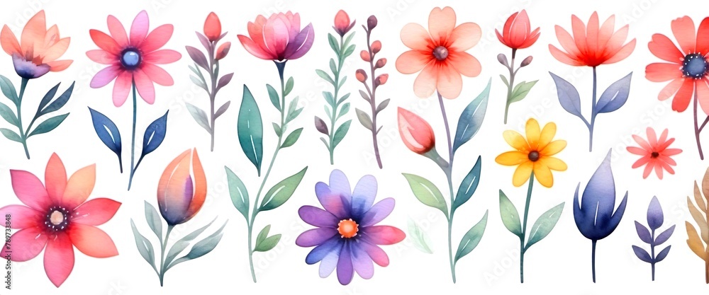 watercolor flowers set watercolor flowers set