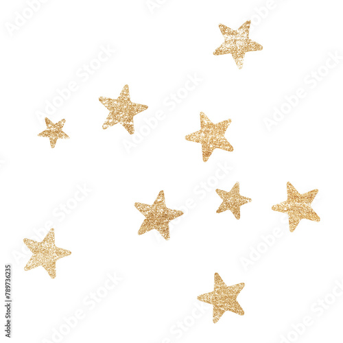 Glitter star png sticker, gold design transparent background photo