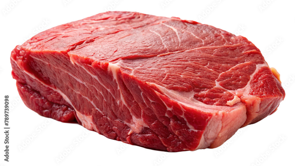 Fresh raw red beef meat on a white background. Fresh meat concept.
