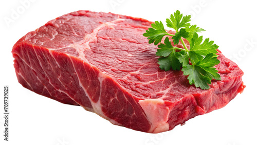 Fresh raw red beef meat on a white background. Fresh meat concept.