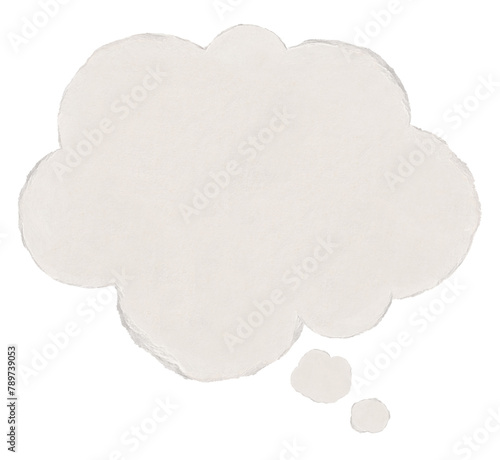 Quadro su tela Thought bubble png sticker, paper craft on transparent background