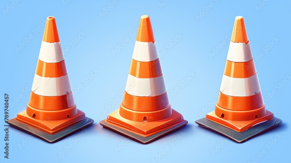 Semi flat traffic cone design rendered in high quality 2d format Stock ...
