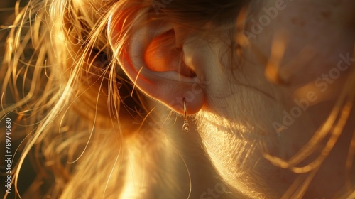 Long elegant earlobes swaying with the rhythm of every moment. . photo