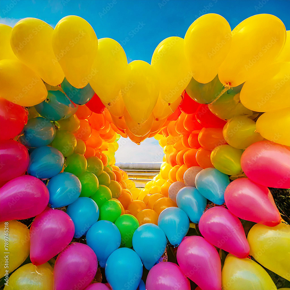하트 모양의 풍선 포토존 Stock Illustration | Adobe Stock