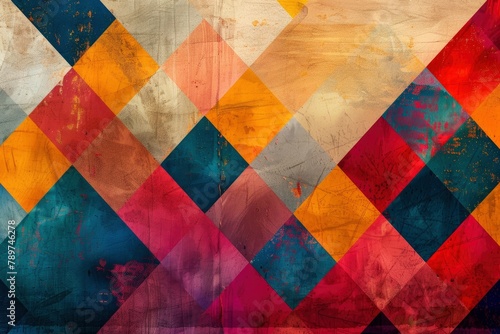 geometric square abstract colorful texture, and background - generative ai