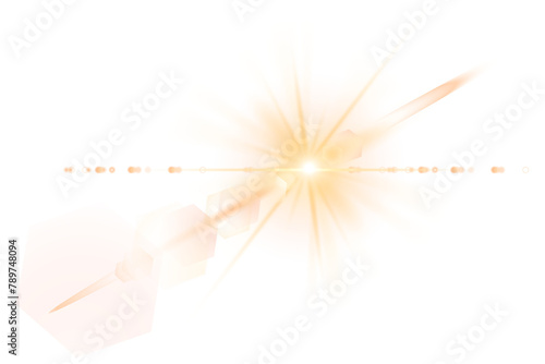 Sun flare png sticker, orange sunlight, transparent background photo