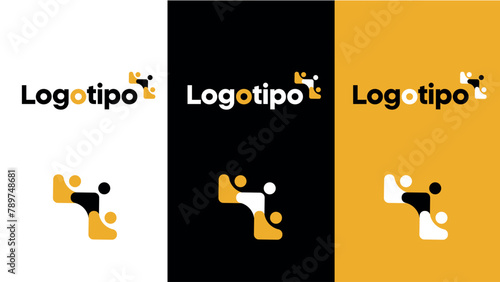 Logo company, corporative brand gold photo