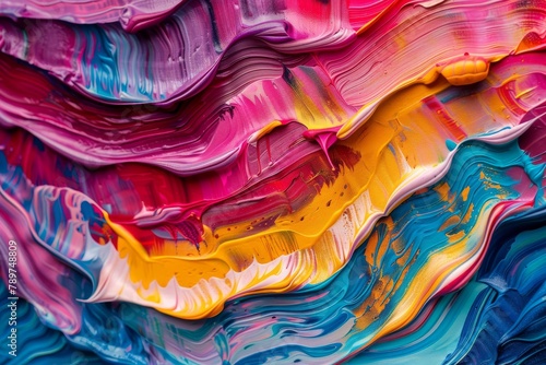 Multicolored waves. Abstract expression of motion