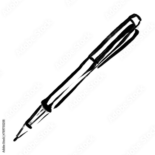 Pen doodle png clipart, drawing illustration, transparent background photo