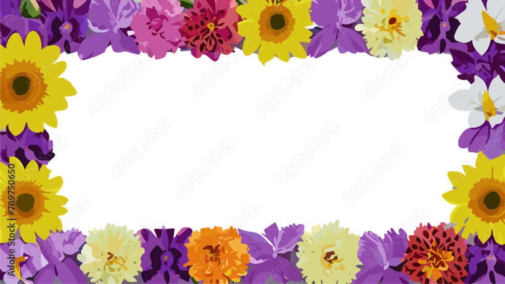 Mother's Day Frame - Mixed floral border design vector illustration #3 Mother's Day Frame - Mixed floral border design vector illustration #3
