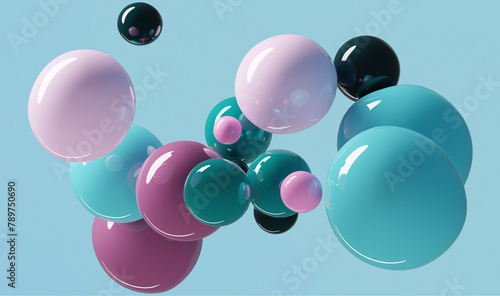 3D Bouncing Spheres Motion Graphic  photo