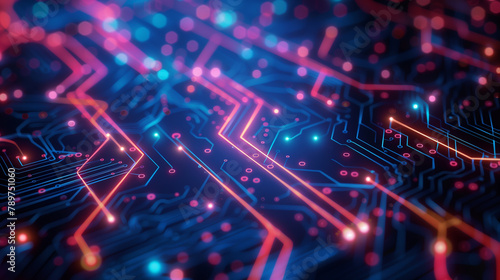 modern technology background glowing binary circuit lines cyber tech wallpaper 