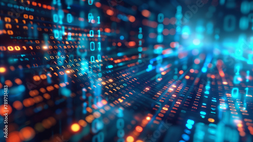 modern technology background glowing binary codes cyber tech wallpaper 