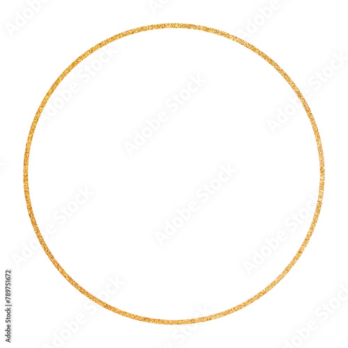 Gold glittery circle png frame, line art design, transparent background