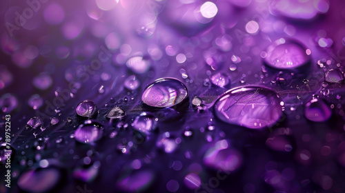 Purple waterdrops on a dark background