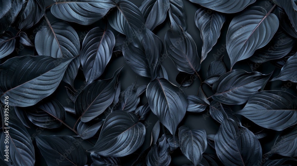 This image features abstract black leaves arranged to form a textured tropical background, blending dark and tropical elements. This image features abstract black leaves arranged to form a textured tropical background, blending dark and tropical elements.