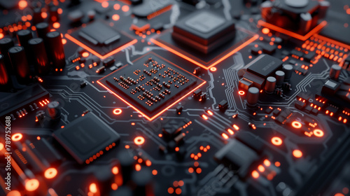 modern technology background glowing binary circuit lines in motherboard cyber tech wallpaper 