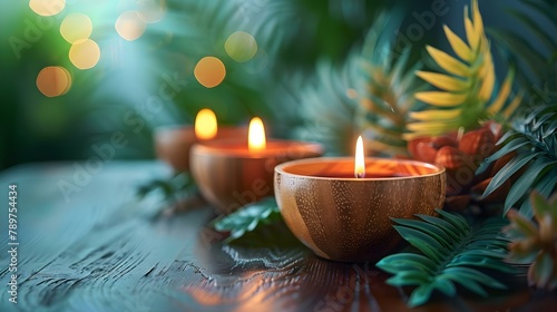 Soothing Flames of Tranquility: Embrace Mental Wellness. Concept Mental Wellness, Tranquility, Soothing Activities, Relaxation Techniques photo