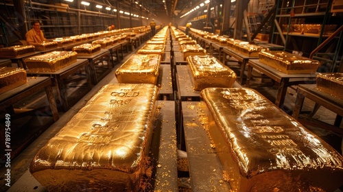 Gold Refinery Workers Meticulously Crafting Pure Bullion Bars Through Advanced Techniques